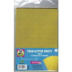 Glitter Foam sheets 8 inch x12 inch 4 Per Pkg -gold