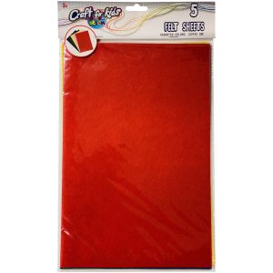 Felt Sheets 6.25 inch x10 inch 7 Per Pkg -Assorted