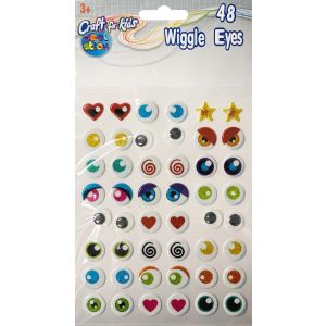 Wiggle Eyes Peel & Stick 48 Per Pkg -