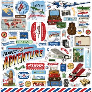 Our Travel Adventure Cardstock Stickers 12Inch X12Inch Elements