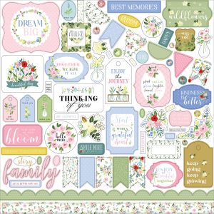 Flora No. 4 Cardstock Stickers 12 Inch X12 Inch Elements