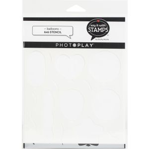 PhotoPlay Say It With Stamps Stencil 6 Inch X6 Inch Balloons