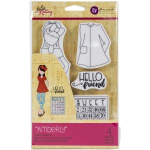 Prima Marketing Julie Nutting Mixed Media Cling Rubber Stamp-Amberly
