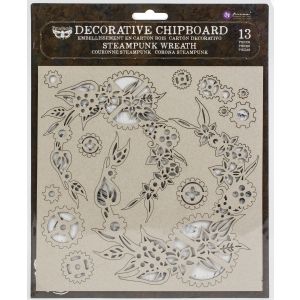 Finnabair Decorative ChipboardSteampunk Wreath 13 Per Pkg