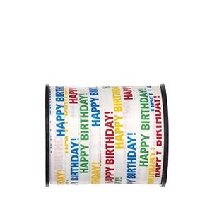Curling Ribbon 75 Yds Happy Birthday