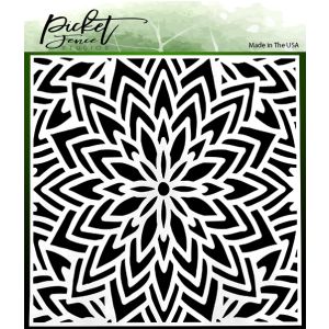 Picket Fence Studios Stencil 6 Inch X6 Inch Center Flower