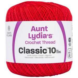 Aunt Lydias Classic Crochet Thread Size 10 Atom Red