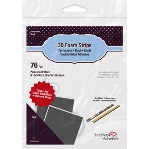 Scrapbook Adhesives 3D Foam Strips 76 Per Pkg Black 0.12inchX3.93inchX0.08inch