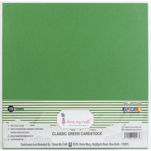 Dress My Craft Smooth Cardstock 250gsm 12 Inch X12 Inch 10 Per Pkg Classic Green