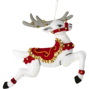 Bucilla Felt Ornaments Applique Kit Set Of 6 Festive Reindeer