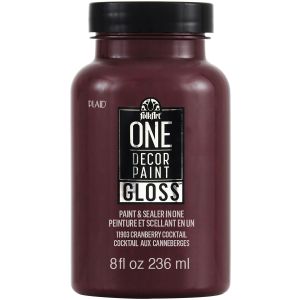 FolkArt ONE Decor Gloss Paint 8oz Cranberry Cocktail