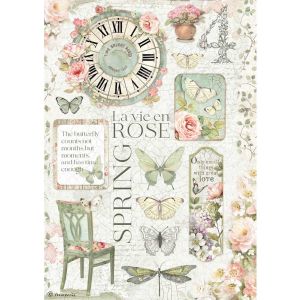Stamperia Rice Paper Sheet A4 La Vie en Rose