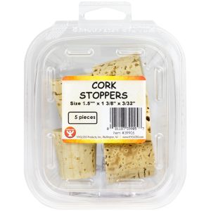 Hygloss Cork Stoppers 1.5inchX1 3/8inchX3/32inch 5 Per Pkg 