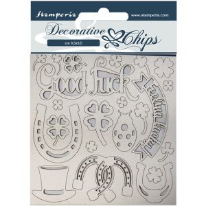 Stamperia Decorative Chips 5.5Inch X5.5Inch Good Luck Romantic Horses