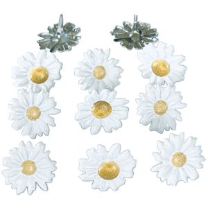 Eyelet Outlet Shape Brads 12 Per Pkg White Daisy