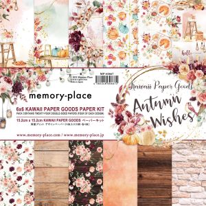 Memory Place Kawaii Paper Goods Paper Pack 6 inch X6 inch 24 Per Pkg -Autumn Wishes