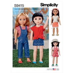 Simplicity 14 Inch Doll Clothes ONE SIZE
