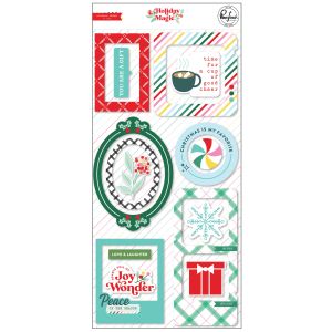 PinkFresh Chipboard Frames Stickers-Holiday Magic