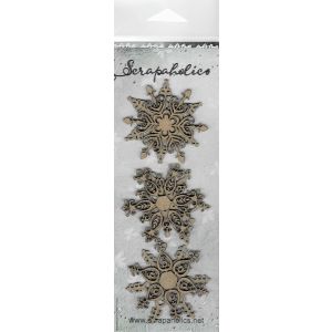 Scrapaholics Laser Cut Chipboard 2mm Thick-Fancy Flakes 6 Per Pkg 2 inch 