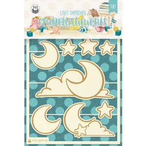 P13 Die-Cut Chipboard Embellishments 4 inch X6 inch -Good Night #03 12 Per Pkg 