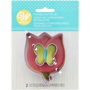 Wilton Metal Cookie Cutter Set 2 Per Pkg -Flower Butterfly