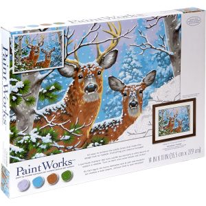 Paint Works Paint By Number Kit 14 X11 -Whitetail Winter