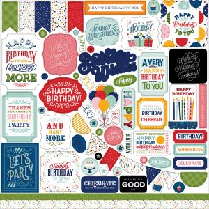 Birthday Salutations Cardstock Stickers 12 Inch X12 Inch Elements