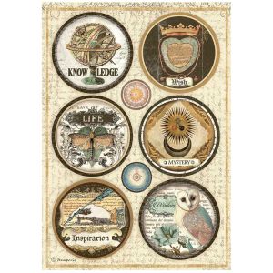 Stamperia Rice Paper Sheet A4 Rounds Alchemy