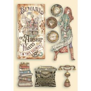 Stamperia Wooden Shapes A5 Typwriter Lady Vagabond Lifestyle