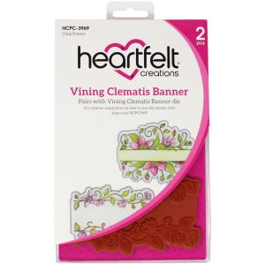 Heartfelt Creations Cling Rubber Stamp Set-Vining Clematis Banner