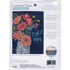 Dimensions Counted Cross Stitch Kit 5 Inch X7 Inch Joyful Floral 14 Count