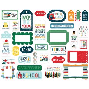 Echo Park Cardstock Ephemera 33 Per Pkg -Frames & Tags First Day Of School