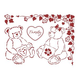Stamperia Stencil D 7.87 Inch X5.91 Inch Bears Day Dream