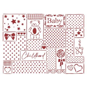 Stamperia Stencil D 7.87 Inch X5.91 Inch Patchwork Day Dream