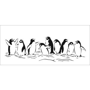 Crafters Workshop Slimline Stencil 4 inch X9 inch Penguins