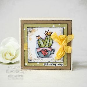 Woodware Clear Stamp 3.8 Inch X2.6 Inch Singles Heart Cactus