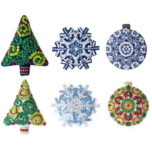 Bucilla Felt Ornaments Applique Kit Set Of 6-Holid