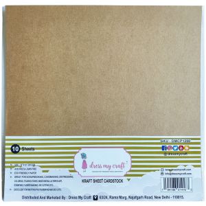 Dress My Craft Cardstock 300gsm 12 inch X12 inch 10 Per Pkg -Kraft