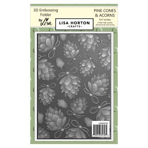 Lisa Horton Crafts Embossing Folder 5 X 7 Inch - Pine Cones And Acorns
