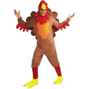 Forum Novelties Mens Adult Fleece Turkey Costume Brown Yellow Red Standard