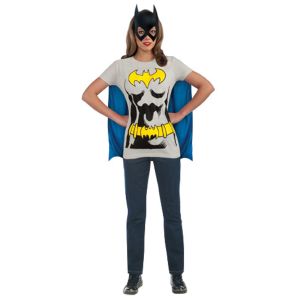 Dc Comics Batgirl T Shirt With Cape And Mask Black Large