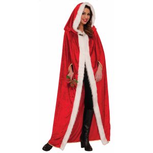 Forum Novelties Womens Elegant Christmas Cape Red White One Size