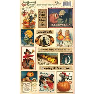 Heartwarming Vintage Cuts 7 inch X12 inch Sheet Halloween Time