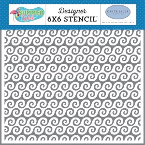 Carta Bella Stencil 6 inch X6 inch Beach Waves