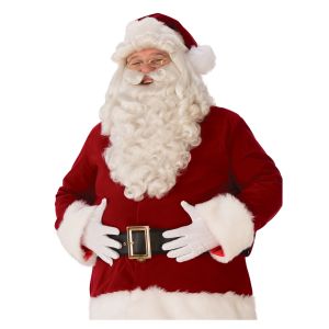 Rubies Unisex Adults Ultra Premium Santa Beard And Wig Set White One Size