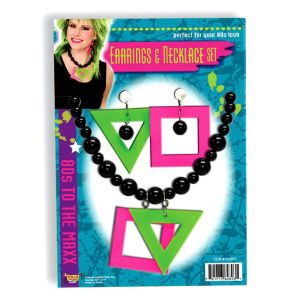 Forum Womens Neon Earrings And Necklace Set Multi One Size