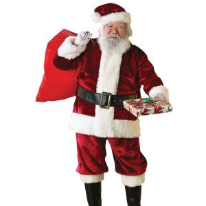 Rubies Adult Crimson Regency Plush Santa Suit With Gloves Xx Large