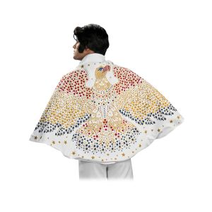 Elvis Cape With Eagle Design Costume White One Size