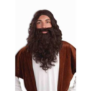 Forum Biblical Wig And Beard Set Brown One Size