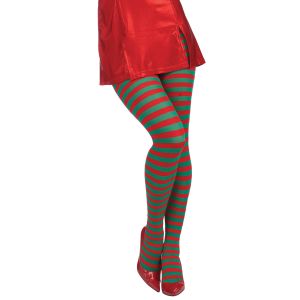 Forum Novelties Womens Adult Christmas Striped Tights Red Green One Size